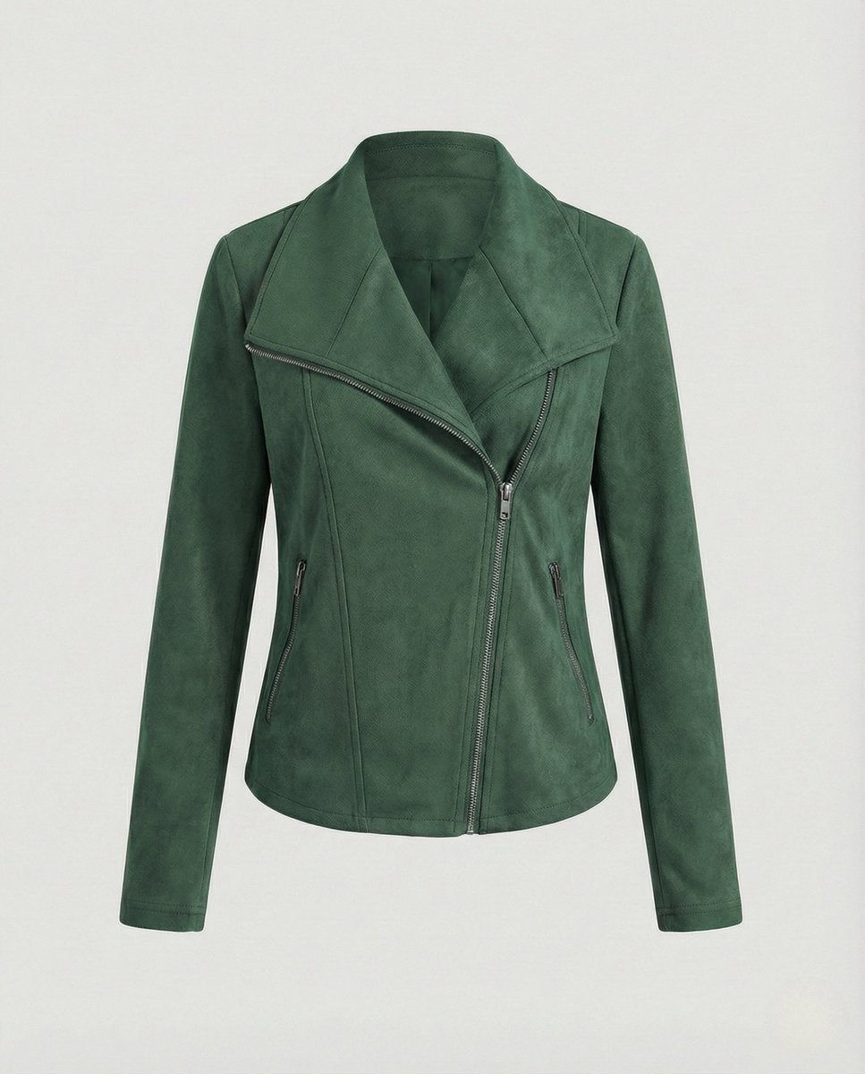 Hortensia | Blouson Biker Larges Revers Zip Asymétrique