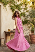 Camélia | Robe Maxi Appliqués Floraux Femme
