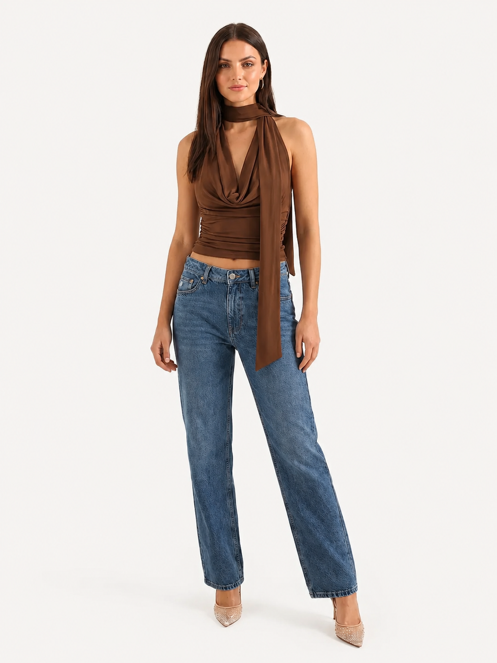 Pauline | Top Halter Col V Femme