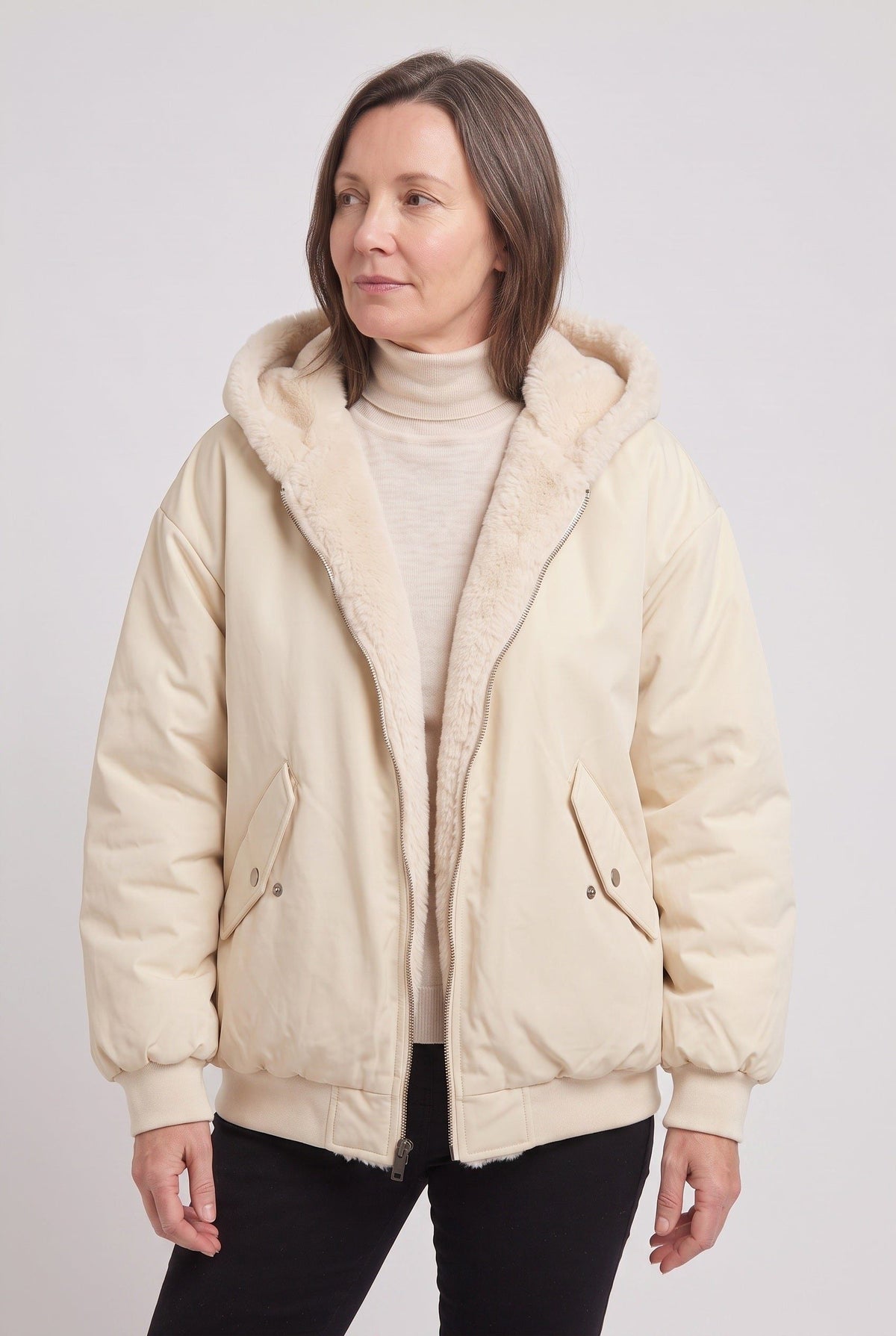 Clarence | Blouson Court Capuche Bordée