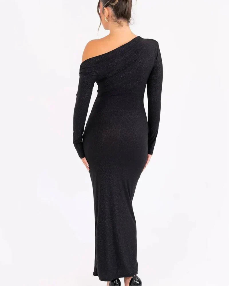 Odeline | Robe Maxi Paillettes Asymétrique