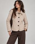 Délia | Veste Matelassée Mi-Saison Col et Boutons