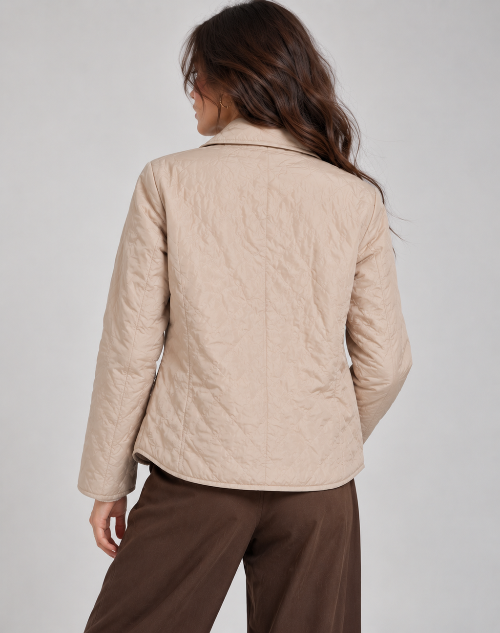Délia | Veste Matelassée Mi-Saison Col et Boutons