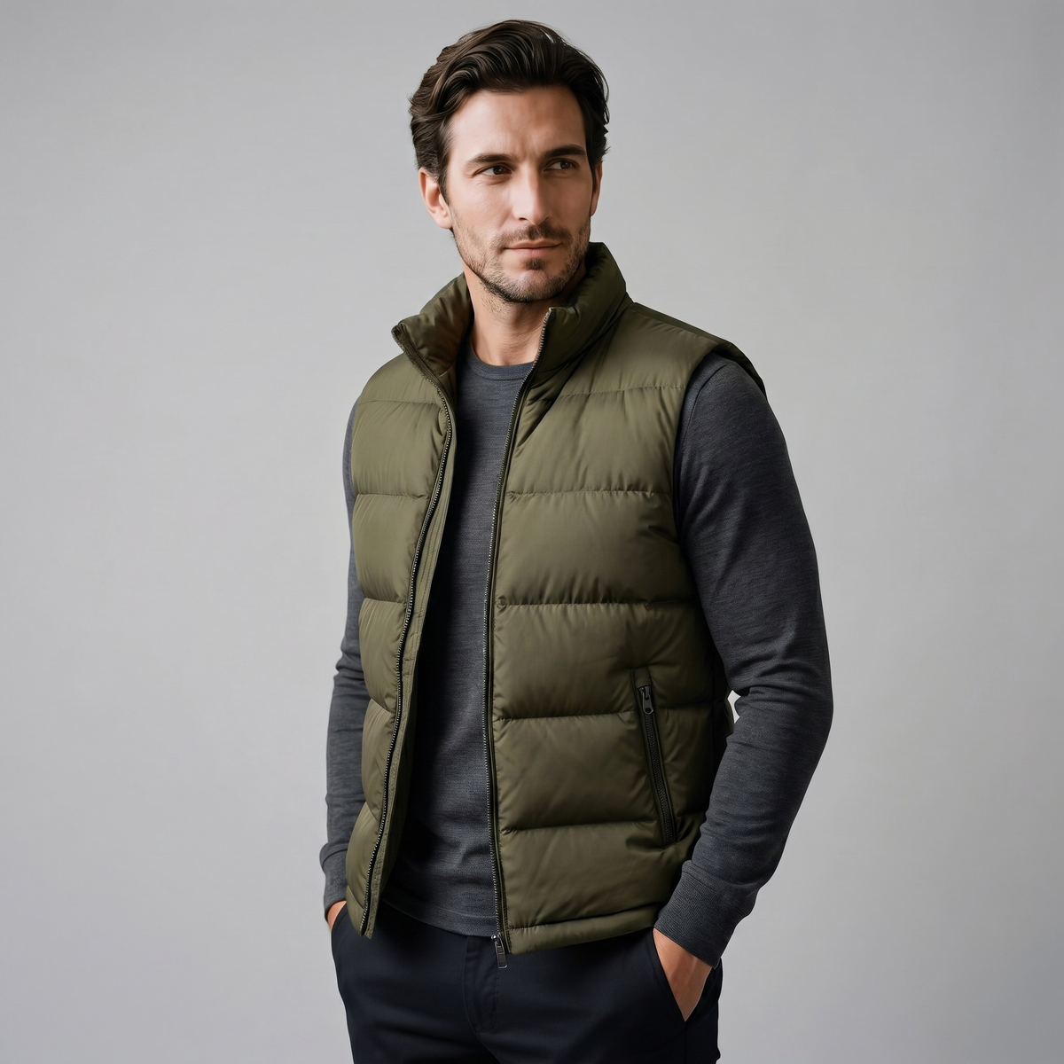 Narcisse | Gilet Matelassé Col Montant Doublure Contrastée