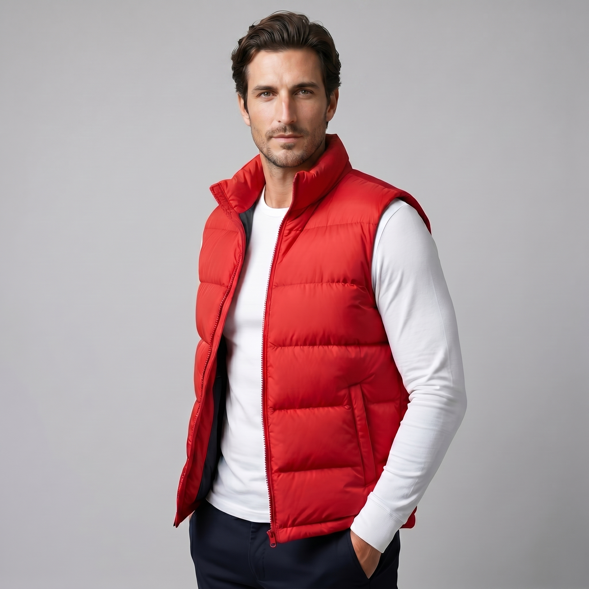 Narcisse | Gilet Matelassé Col Montant Doublure Contrastée