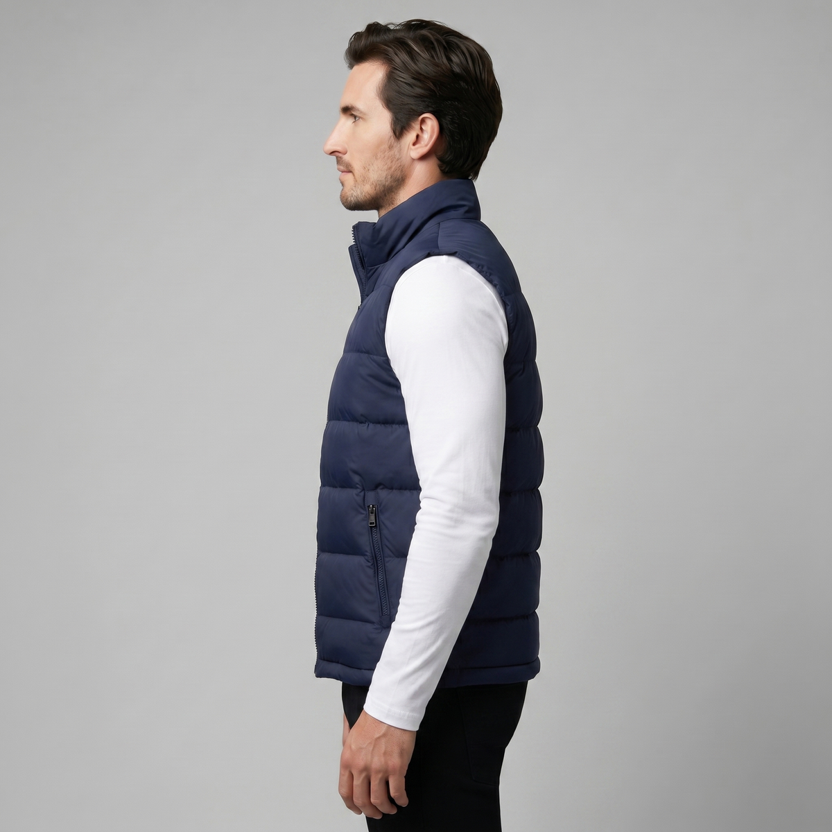 Narcisse | Gilet Matelassé Col Montant Doublure Contrastée
