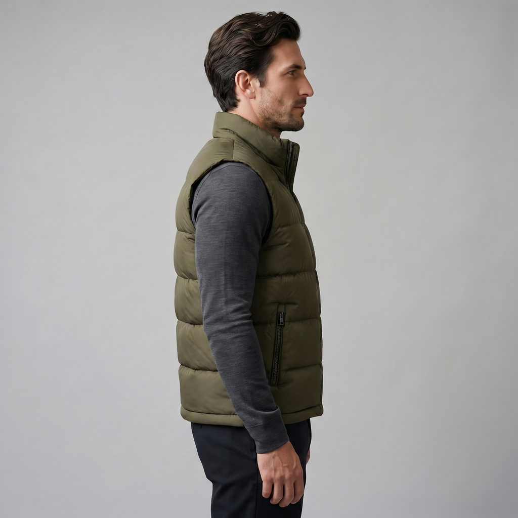 Narcisse | Gilet Matelassé Col Montant Doublure Contrastée