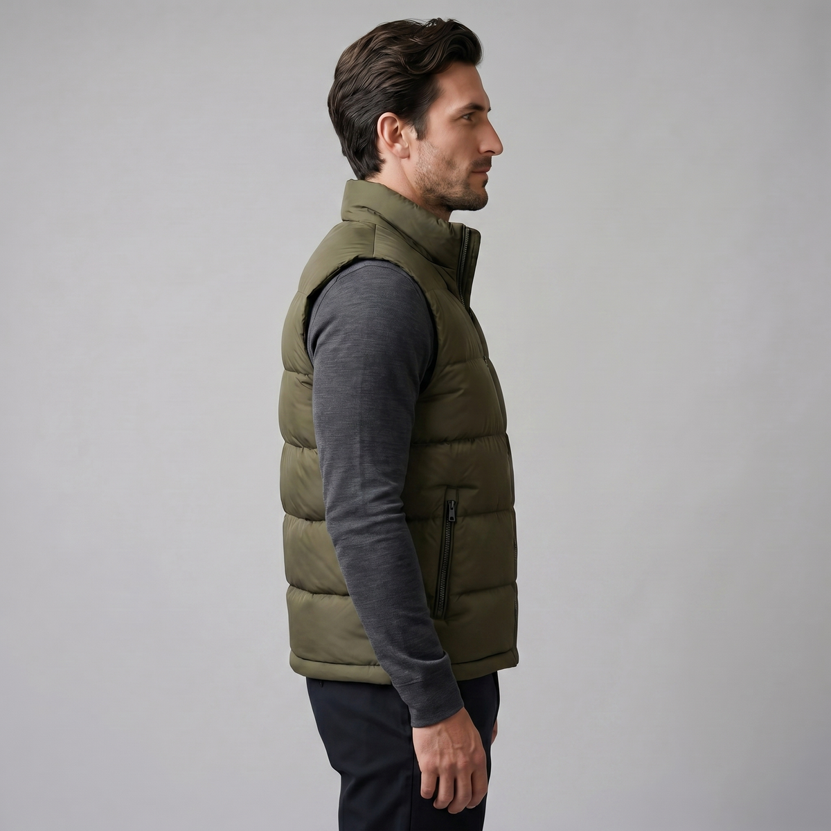 Narcisse | Gilet Matelassé Col Montant Doublure Contrastée