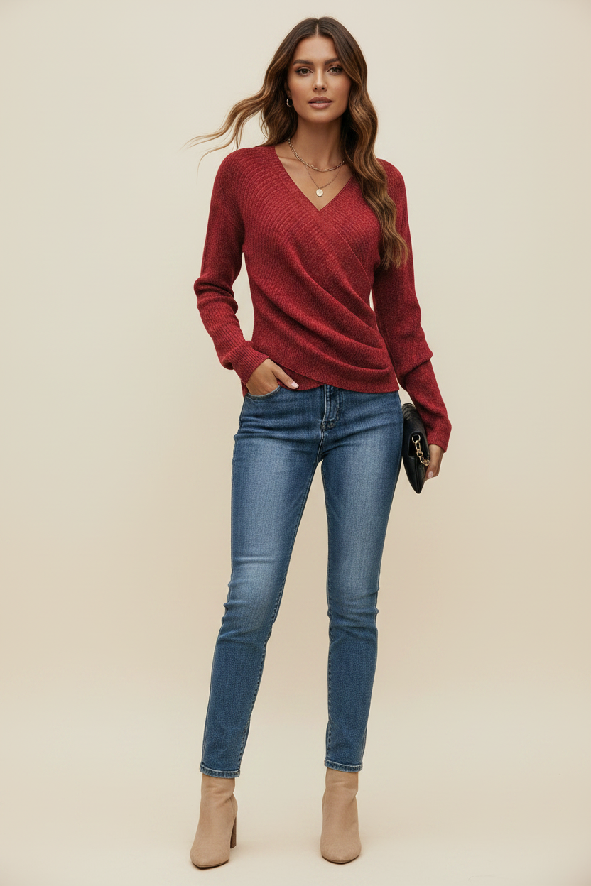 Colette | Top Cache-Cœur Col V Femme