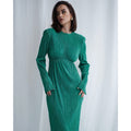 Sibylle | Robe Longue Plissée Manches Longues