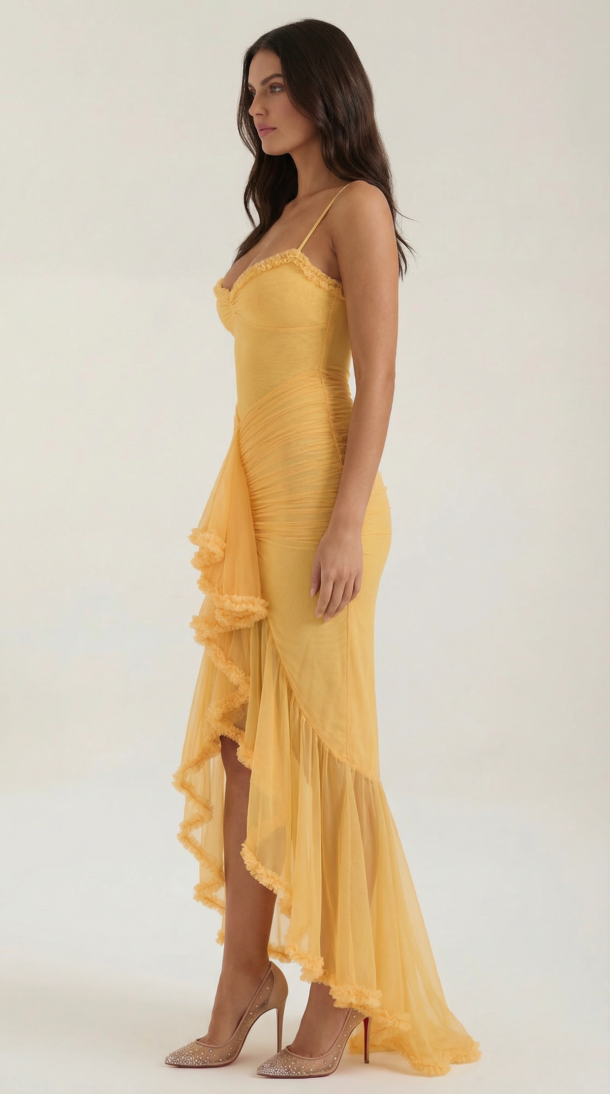 Fanny | Robe Maxi Volants Cœur Femme