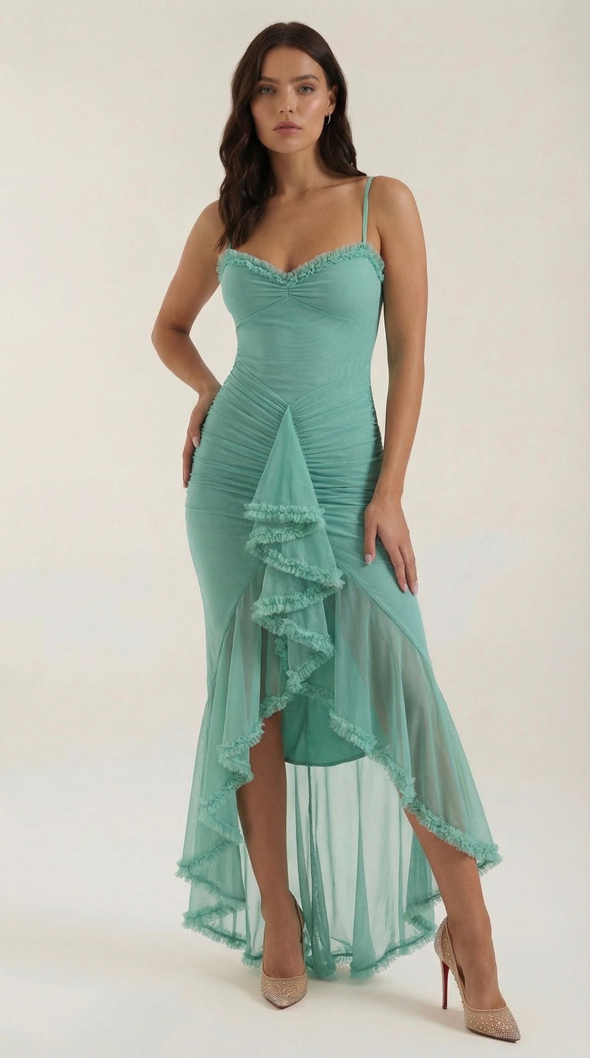Fanny | Robe Maxi Volants Cœur Femme