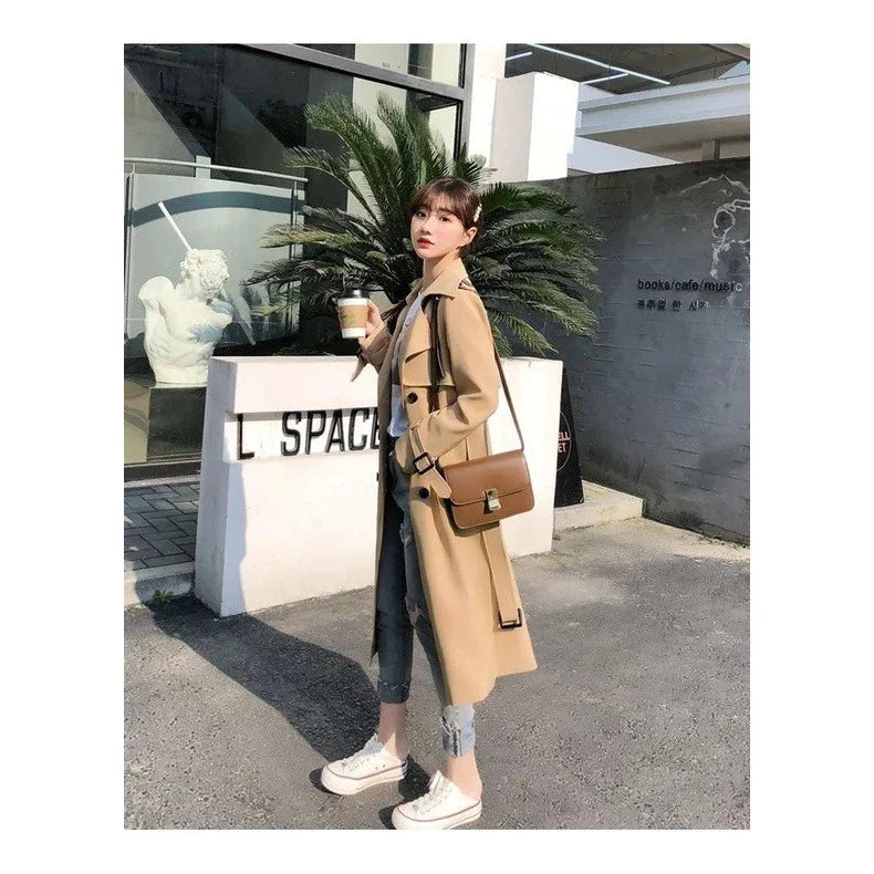 Léonore | Trench Long Double Boutonnage Doublure Motif