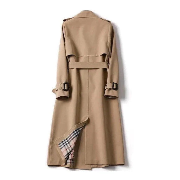 Léonore | Trench Long Double Boutonnage Doublure Motif