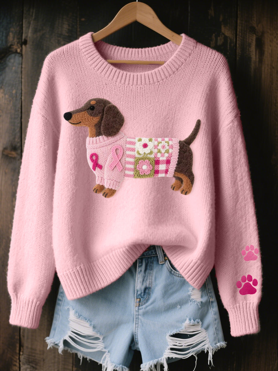 Delphine | Pull en Maille Imprimé Chiot Femme