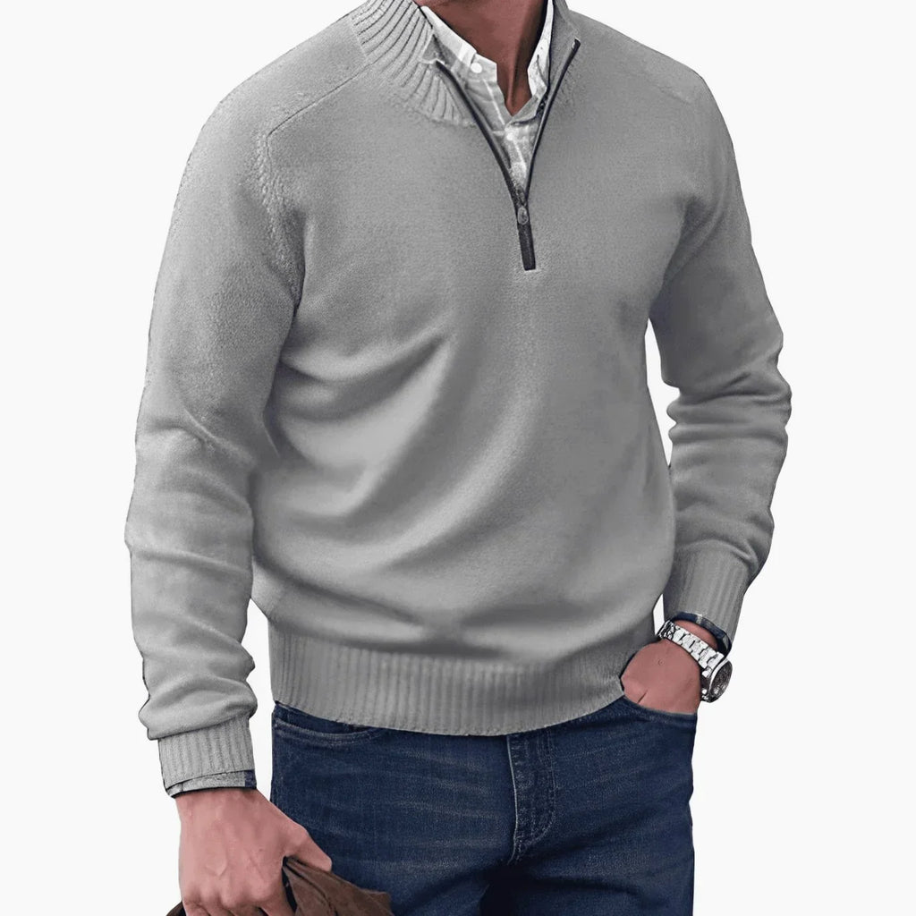 Urbain | Pull Col Zippé Maille Unie