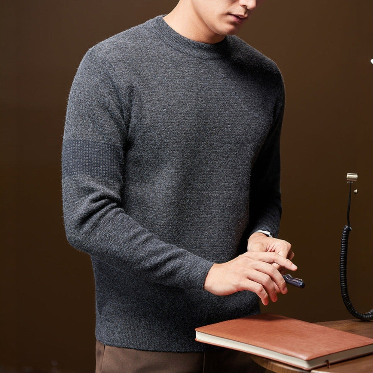 Timéo | Pull Col Rond Bandes Relief Avant-Bras