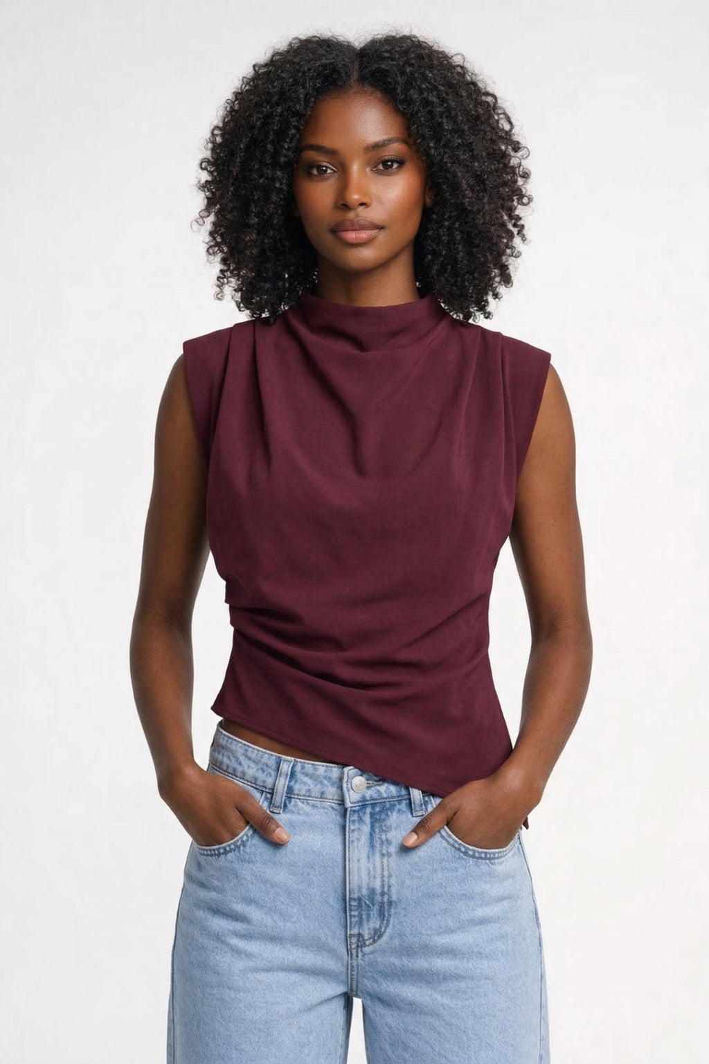 Paulette | Top Drapé Sans Manches Femme