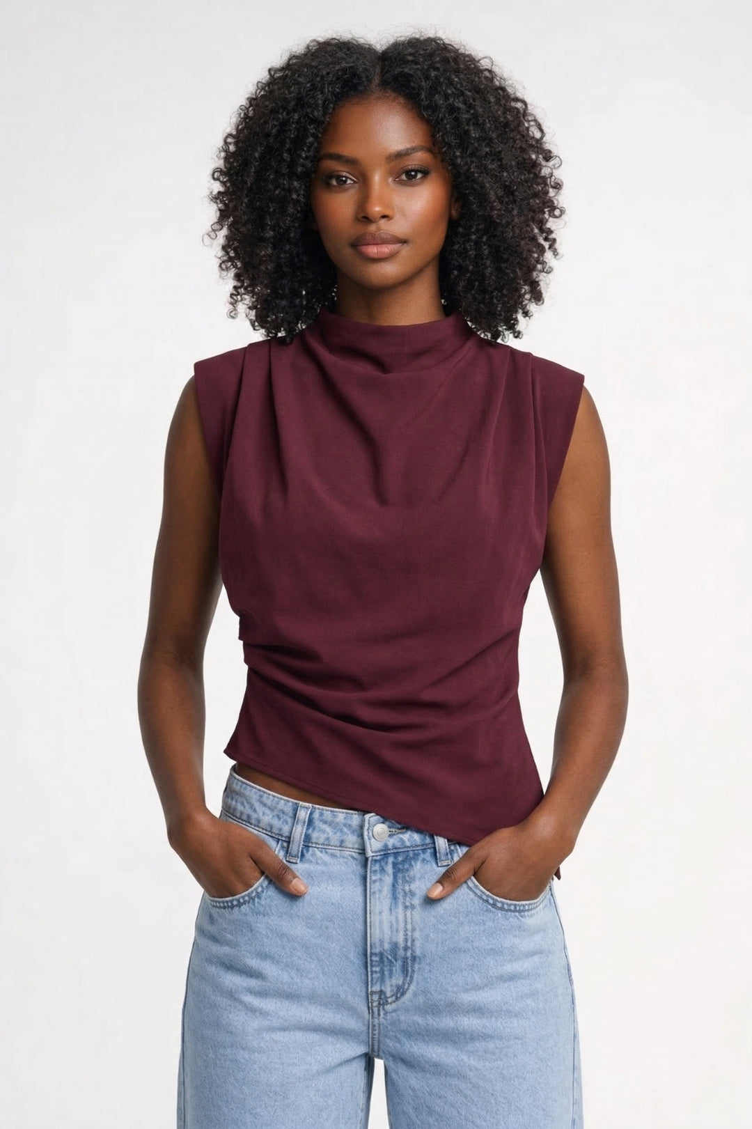 Paulette | Top Drapé Sans Manches Femme