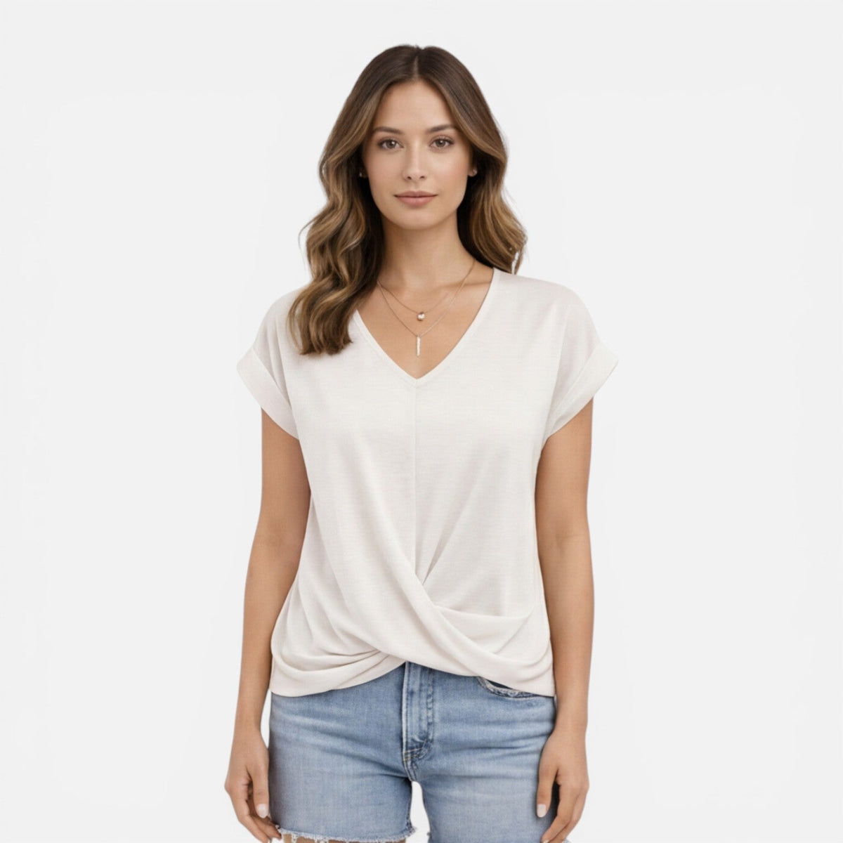 Hedwige | T-Shirt Col V Torsadé Femme