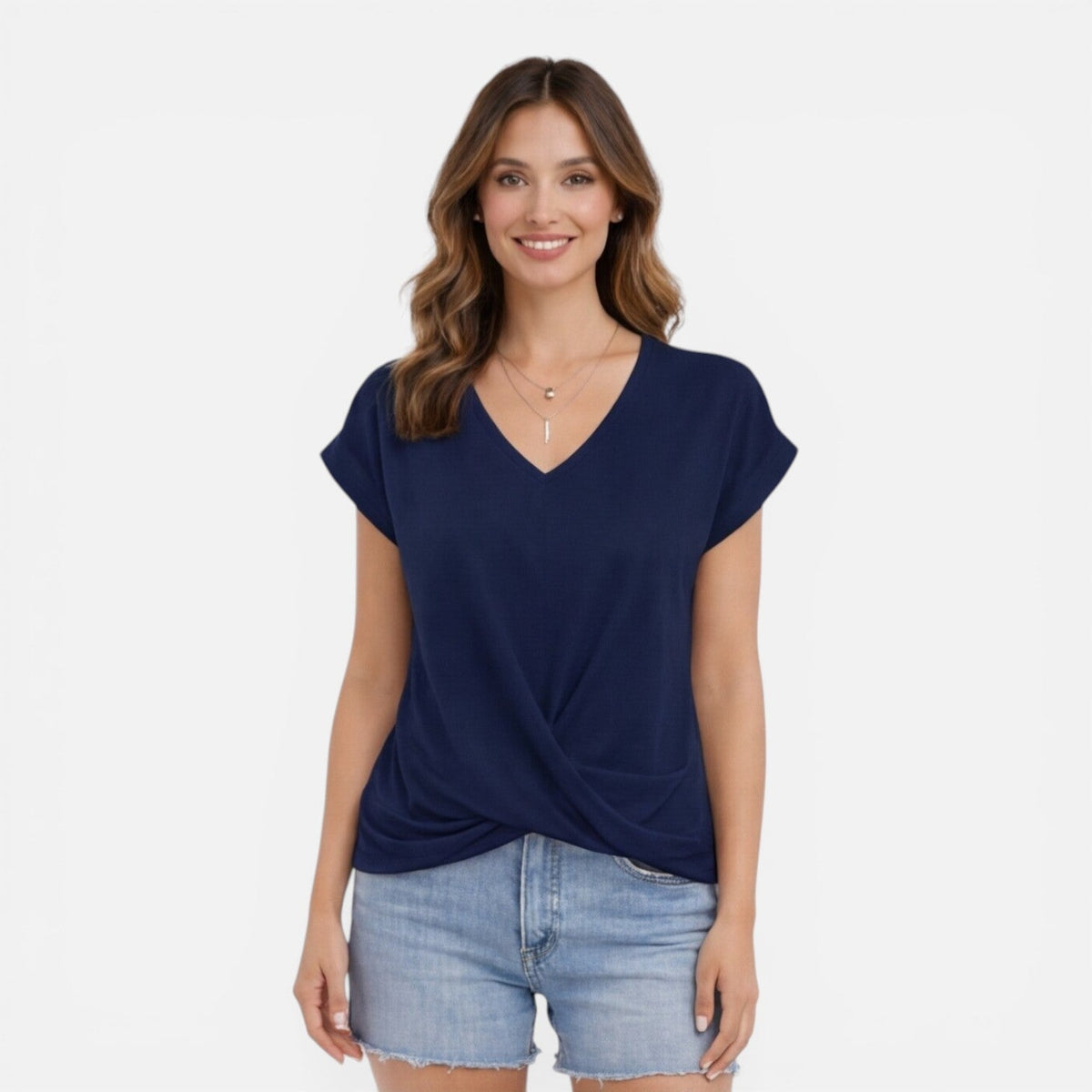 Hedwige | T-Shirt Col V Torsadé Femme