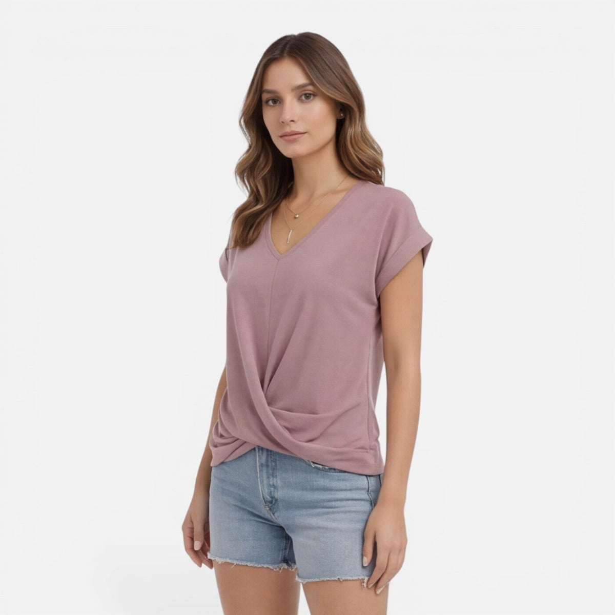 Hedwige | T-Shirt Col V Torsadé Femme