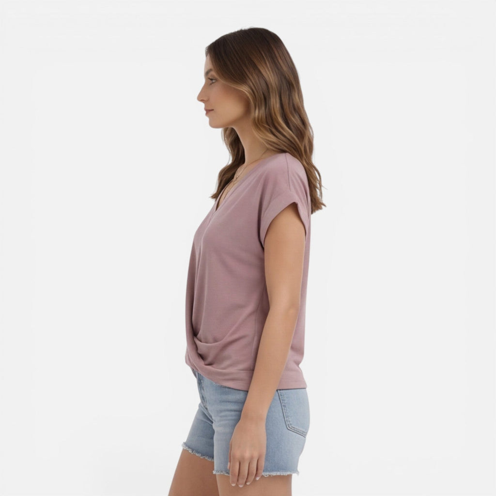 Hedwige | T-Shirt Col V Torsadé Femme