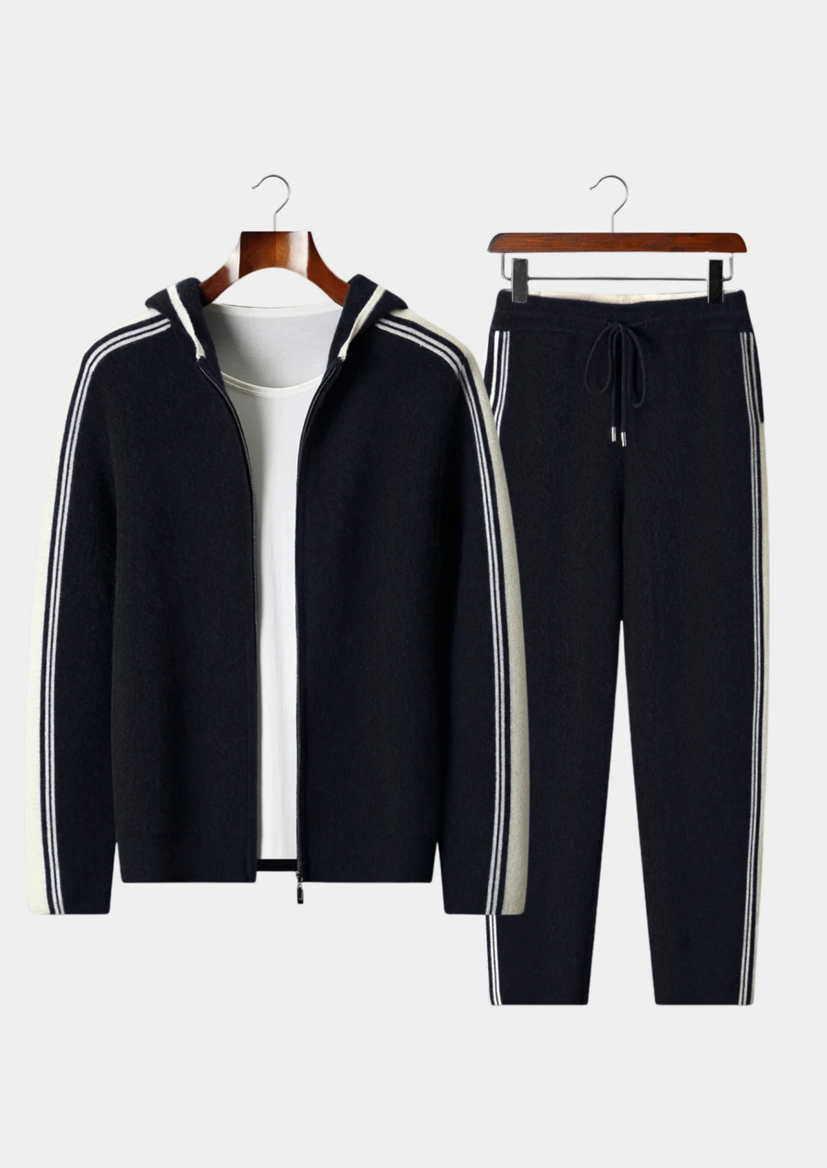Victor | Ensemble Laine Mérinos Zippé Noir