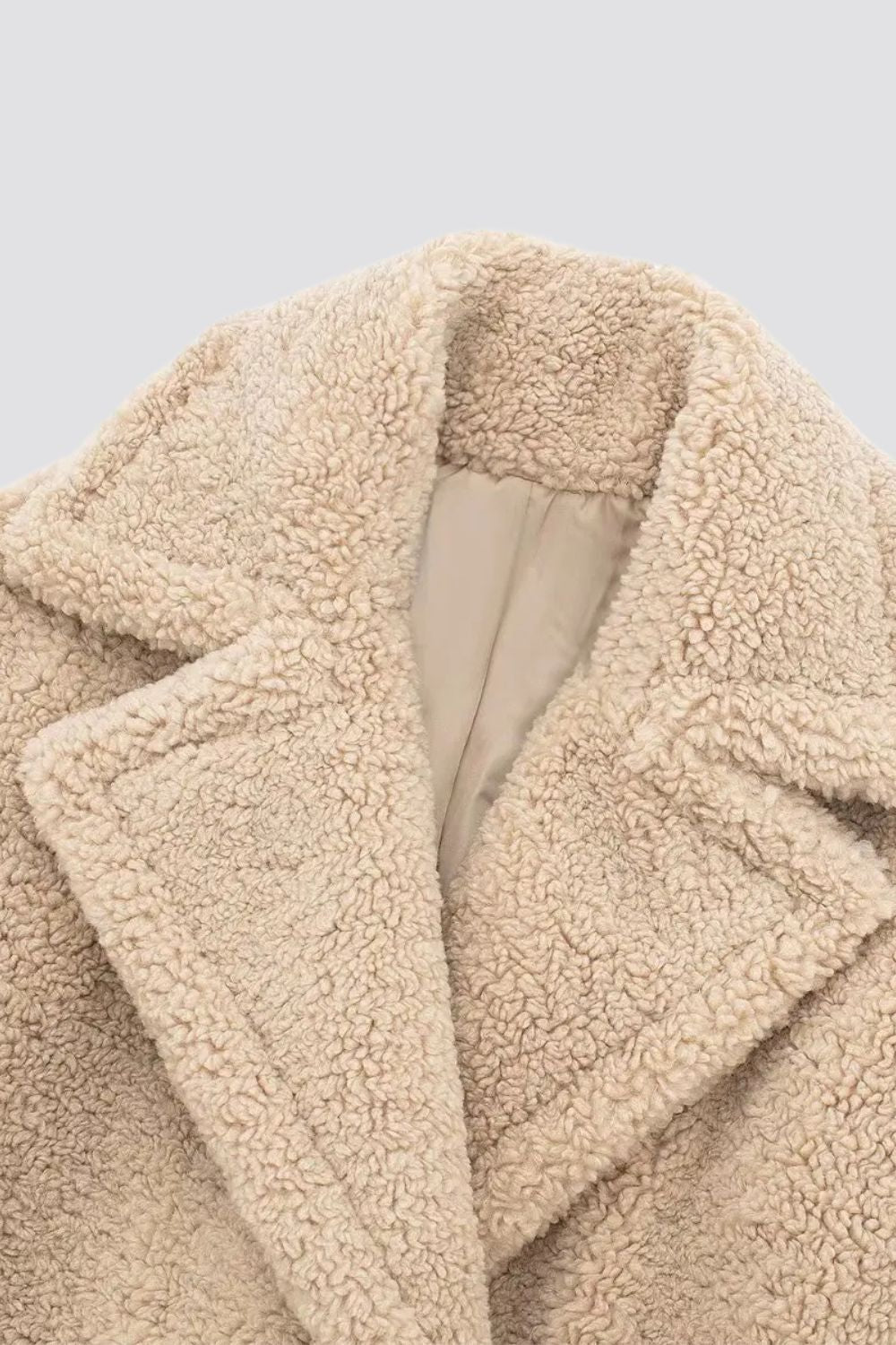 Arielle | Manteau Long Teddy Double Boutonnage