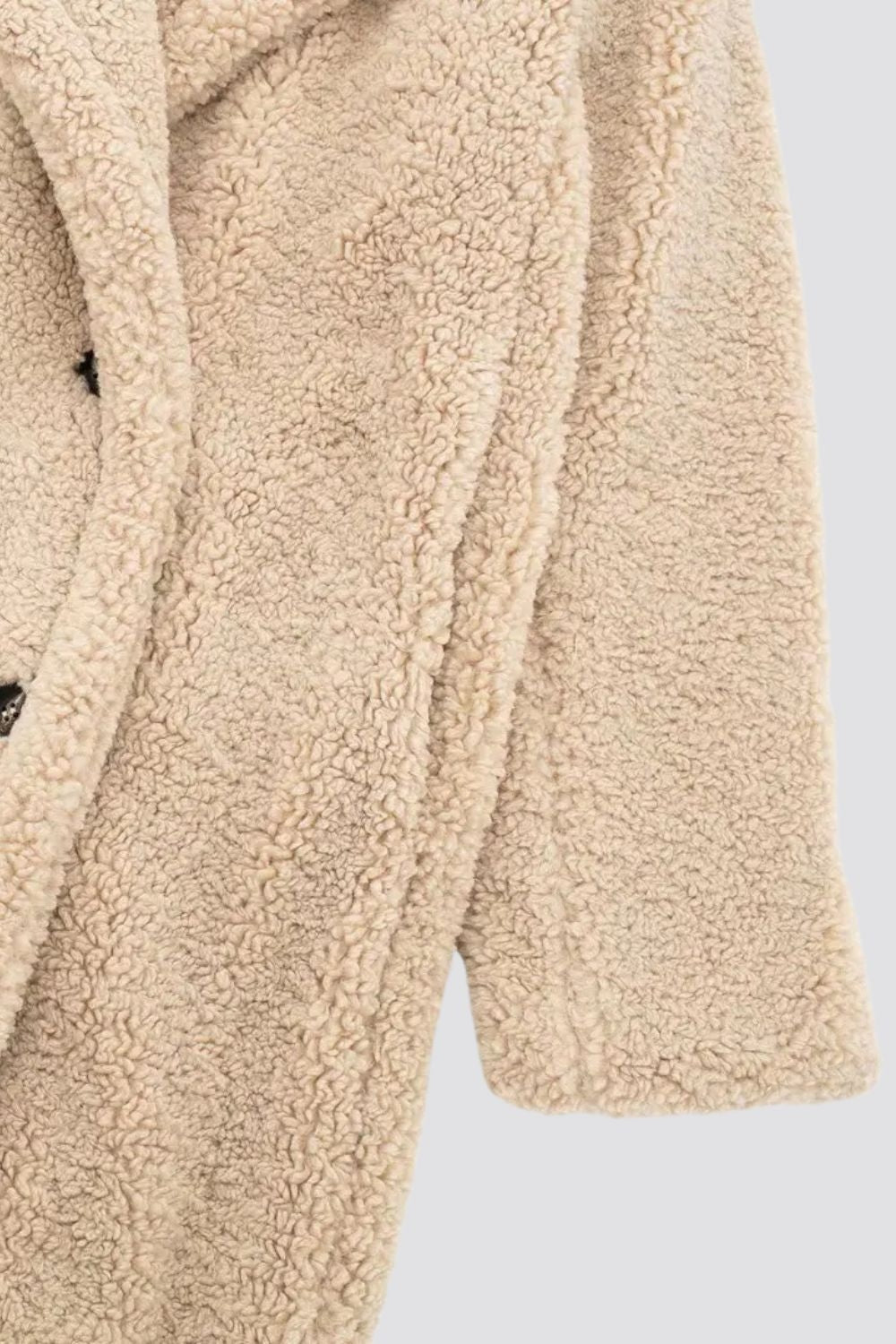 Arielle | Manteau Long Teddy Double Boutonnage