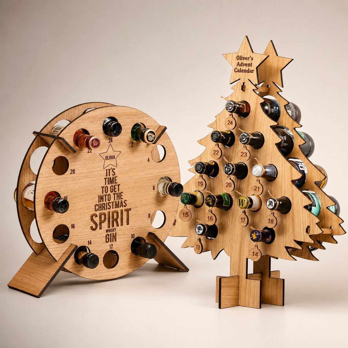 Calendrier de l'Avent en bois pour vin et bière 2026