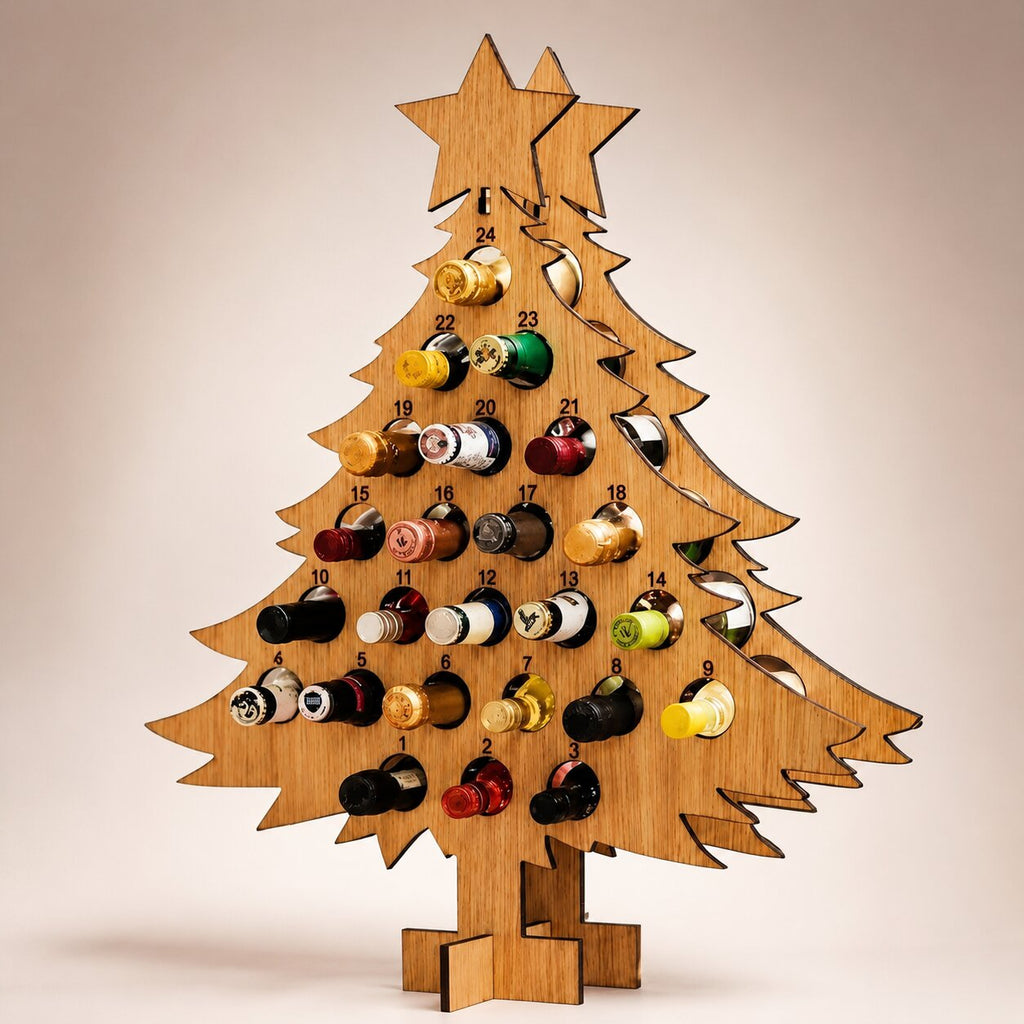 Calendrier de l'Avent en bois pour vin et bière 2026
