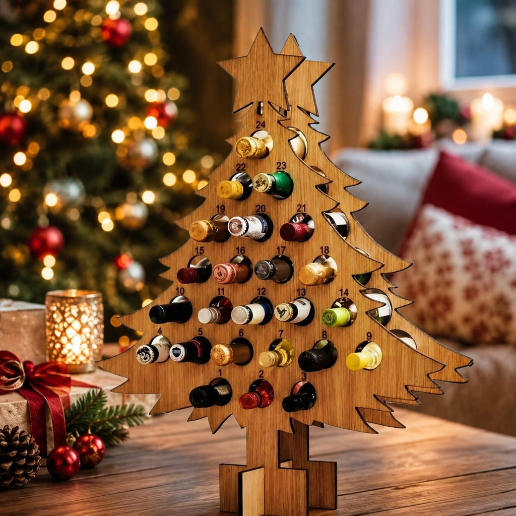 Calendrier de l'Avent en bois pour vin et bière 2026