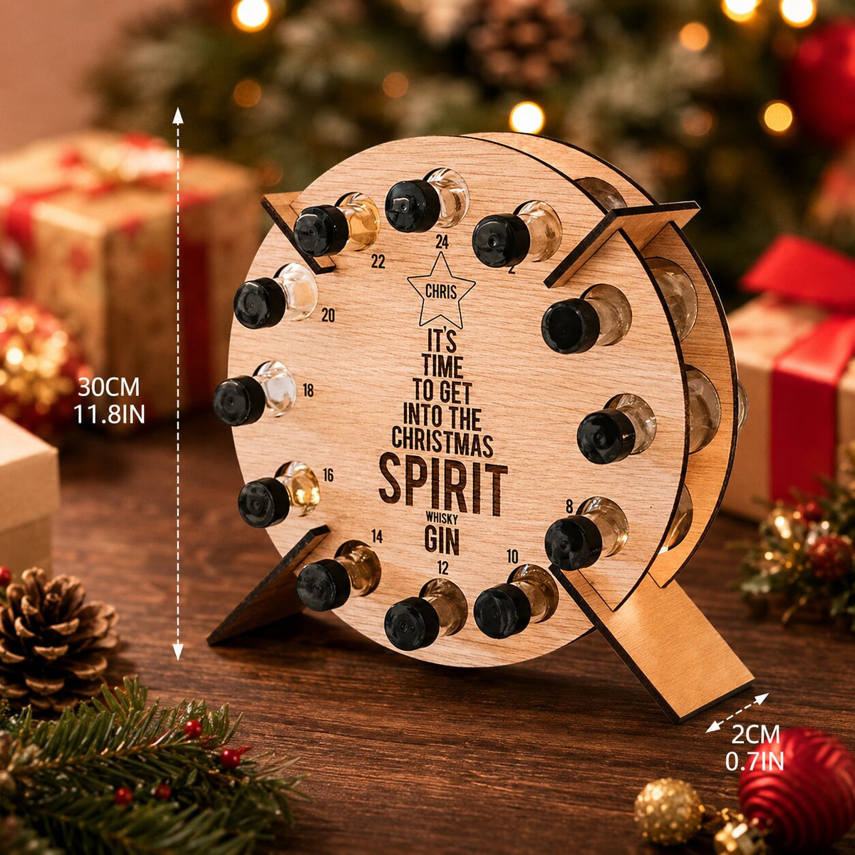 Calendrier de l'Avent en bois pour vin et bière 2026