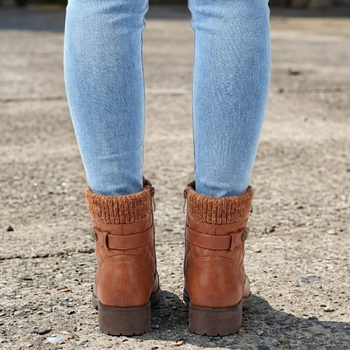 Isoline | Bottines Matelassées Lacets et Zip