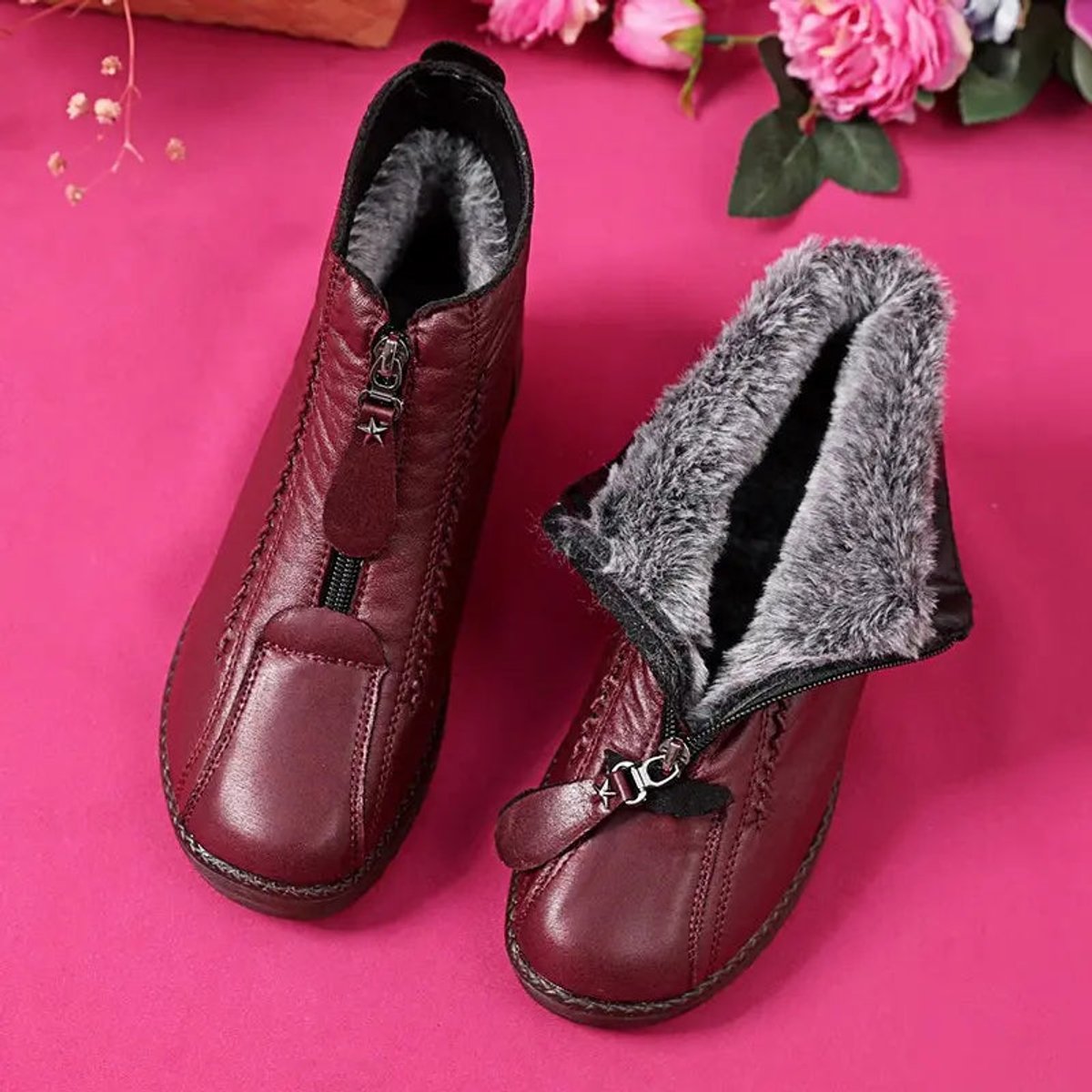 Jehanne | Bottines Zip Frontal Détails Texturés