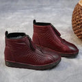 Jehanne | Bottines Zip Frontal Détails Texturés
