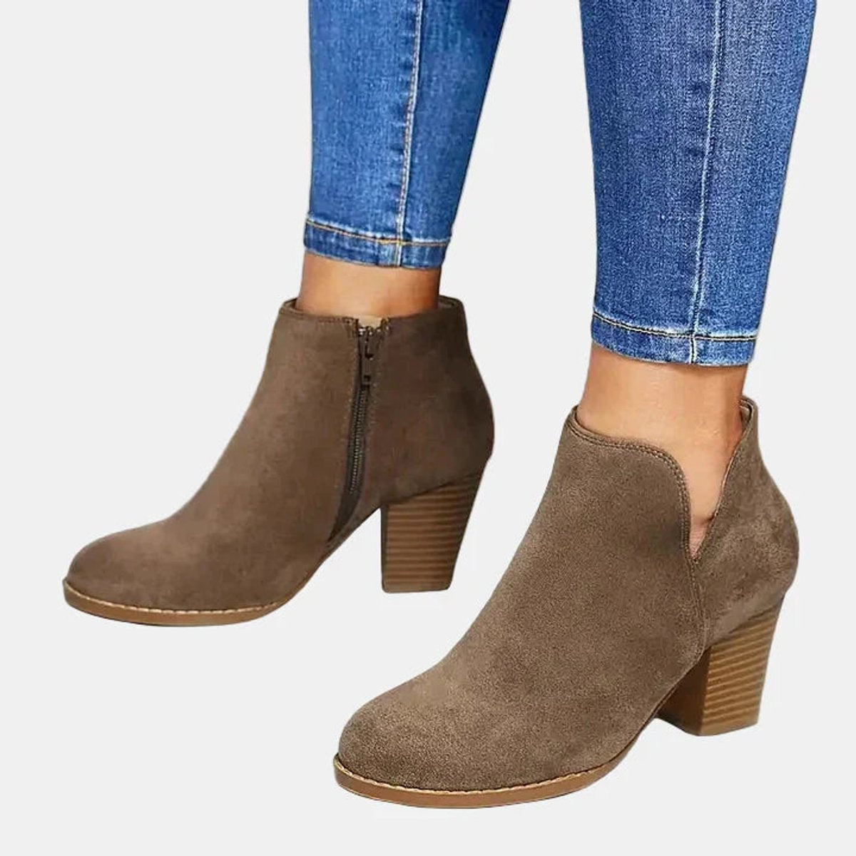Clémentine | Bottines Talon Bloc Zip Latéral