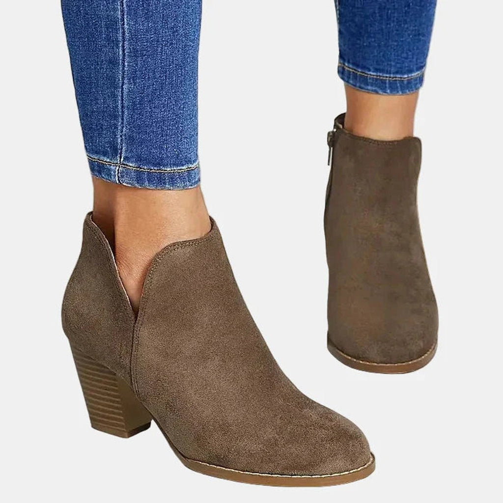 Clémentine | Bottines Talon Bloc Zip Latéral