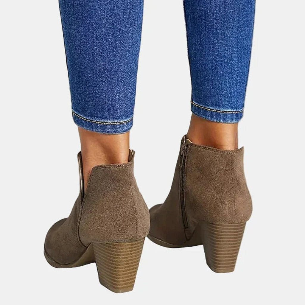 Clémentine | Bottines Talon Bloc Zip Latéral