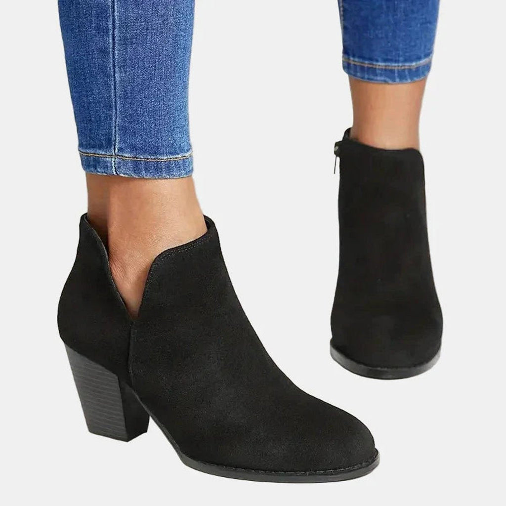 Clémentine | Bottines Talon Bloc Zip Latéral