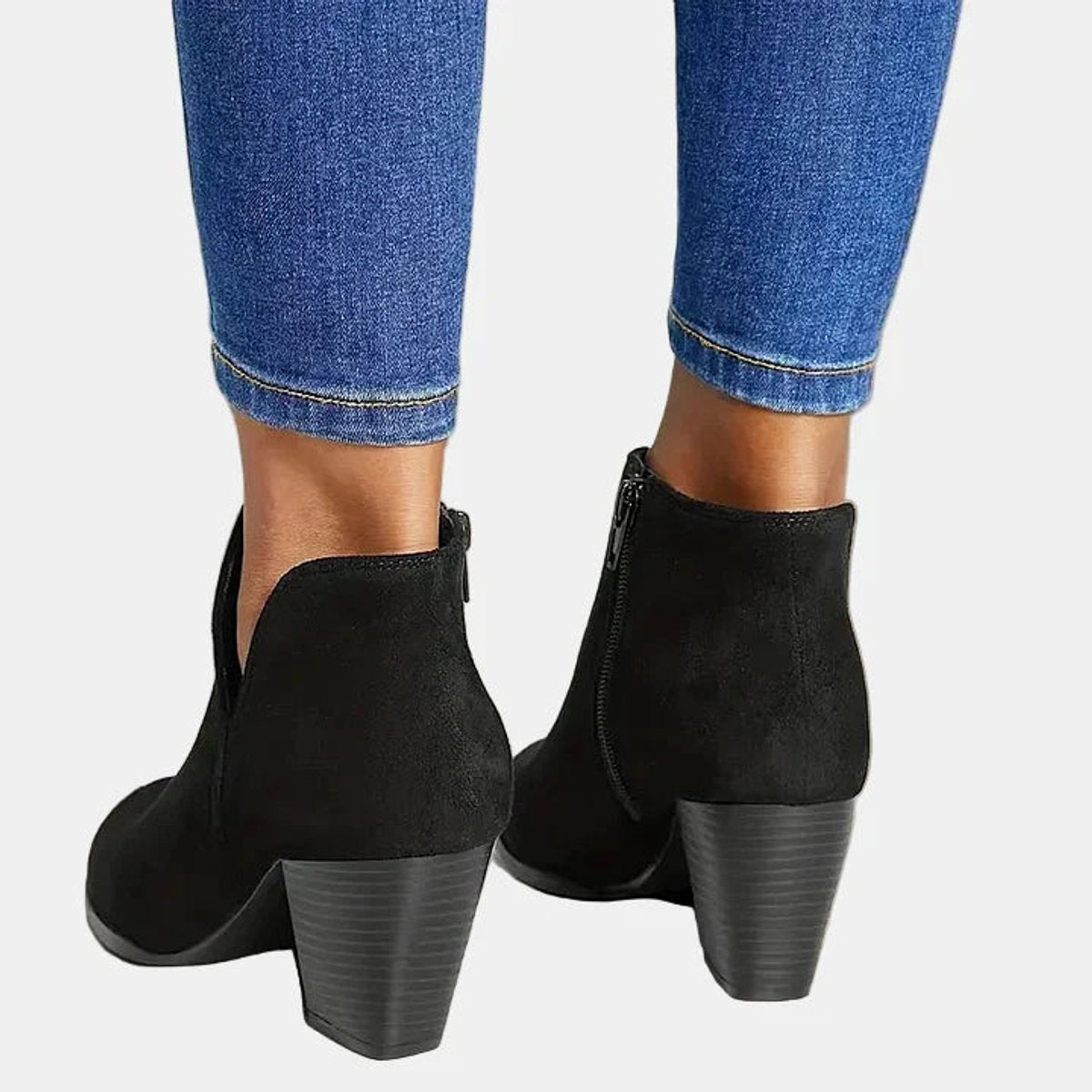 Clémentine | Bottines Talon Bloc Zip Latéral