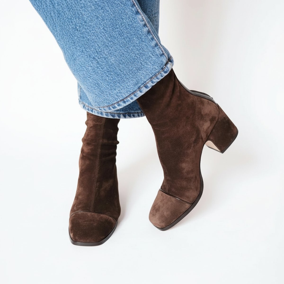 Elodie-Marie | Bottines Bout Carré Talon Bloc