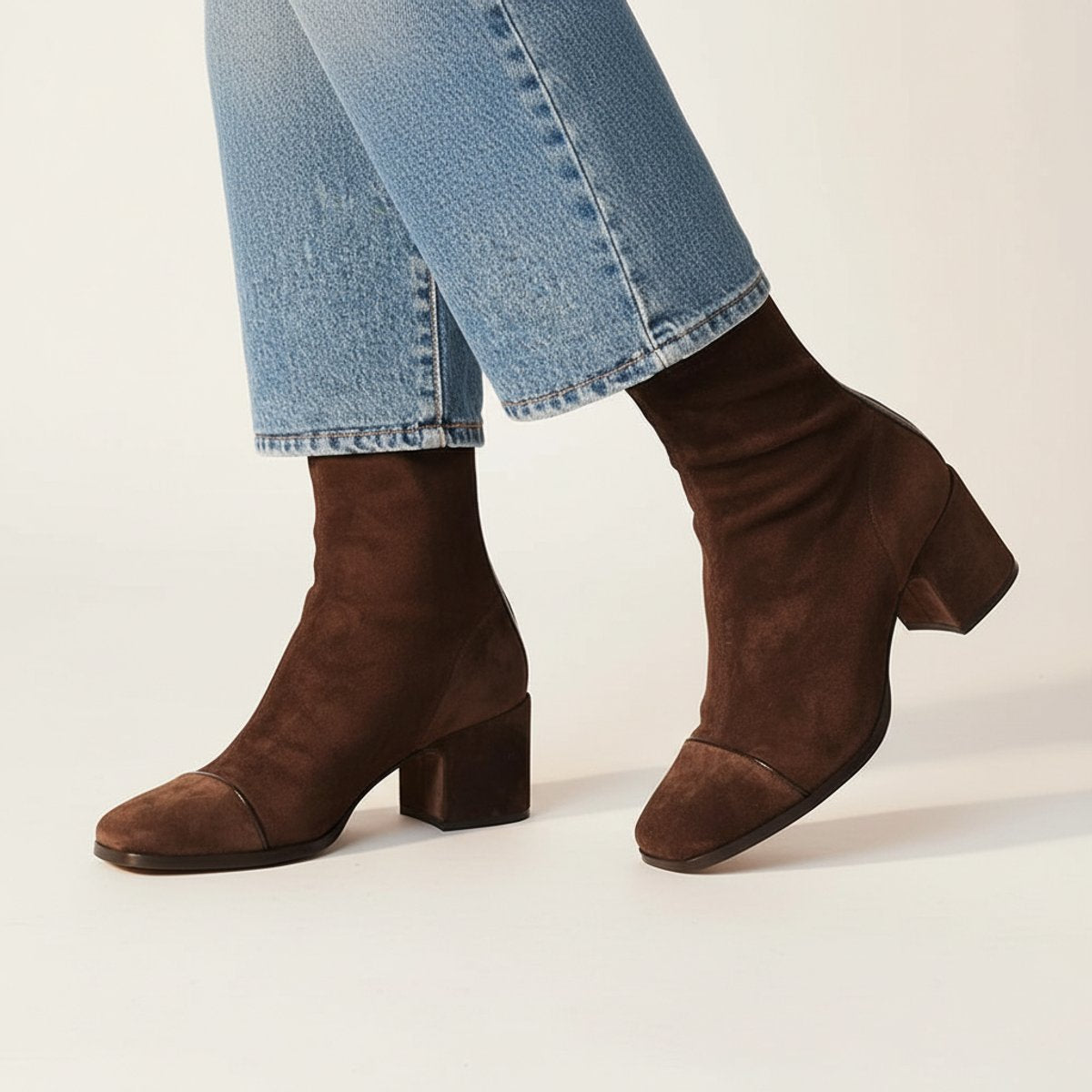 Elodie-Marie | Bottines Bout Carré Talon Bloc