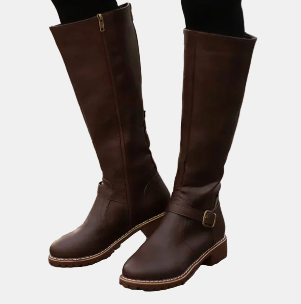 Mélodie | Bottes Hautes Boucle Talon Bas