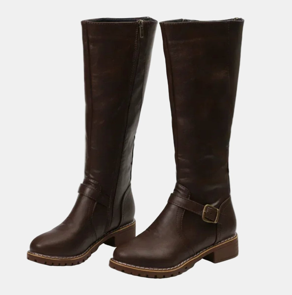 Mélodie | Bottes Hautes Boucle Talon Bas