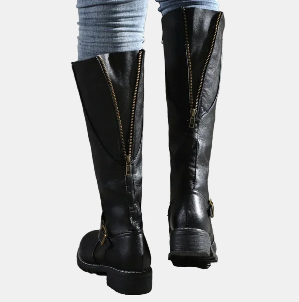 Mélodie | Bottes Hautes Boucle Talon Bas