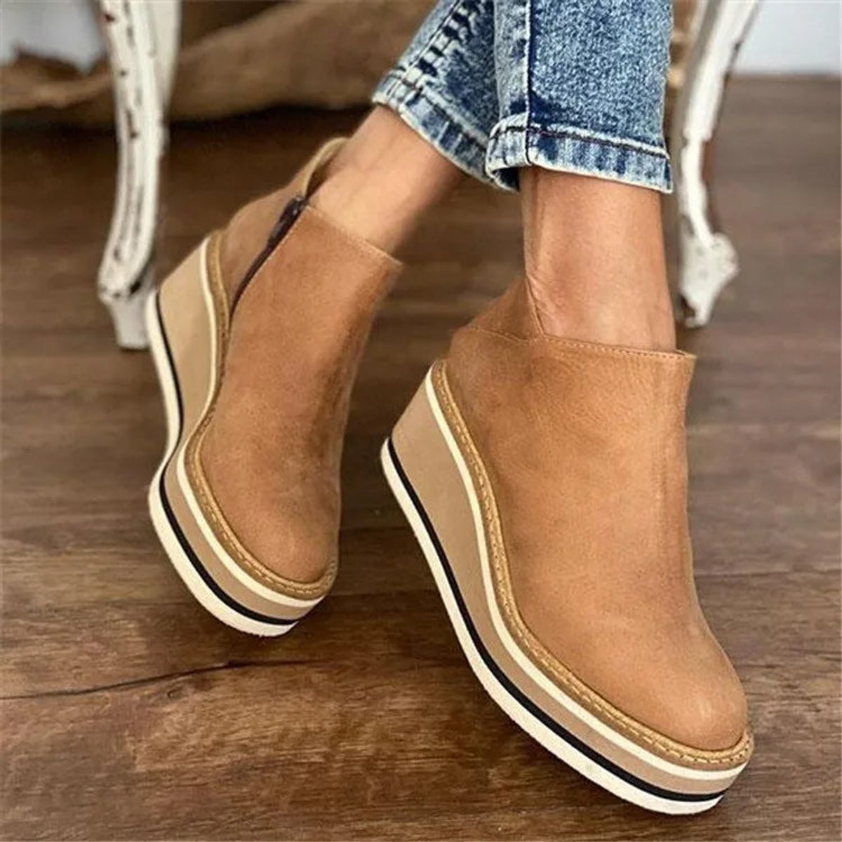 Héléna | Bottines Compensées Bout Arrondi
