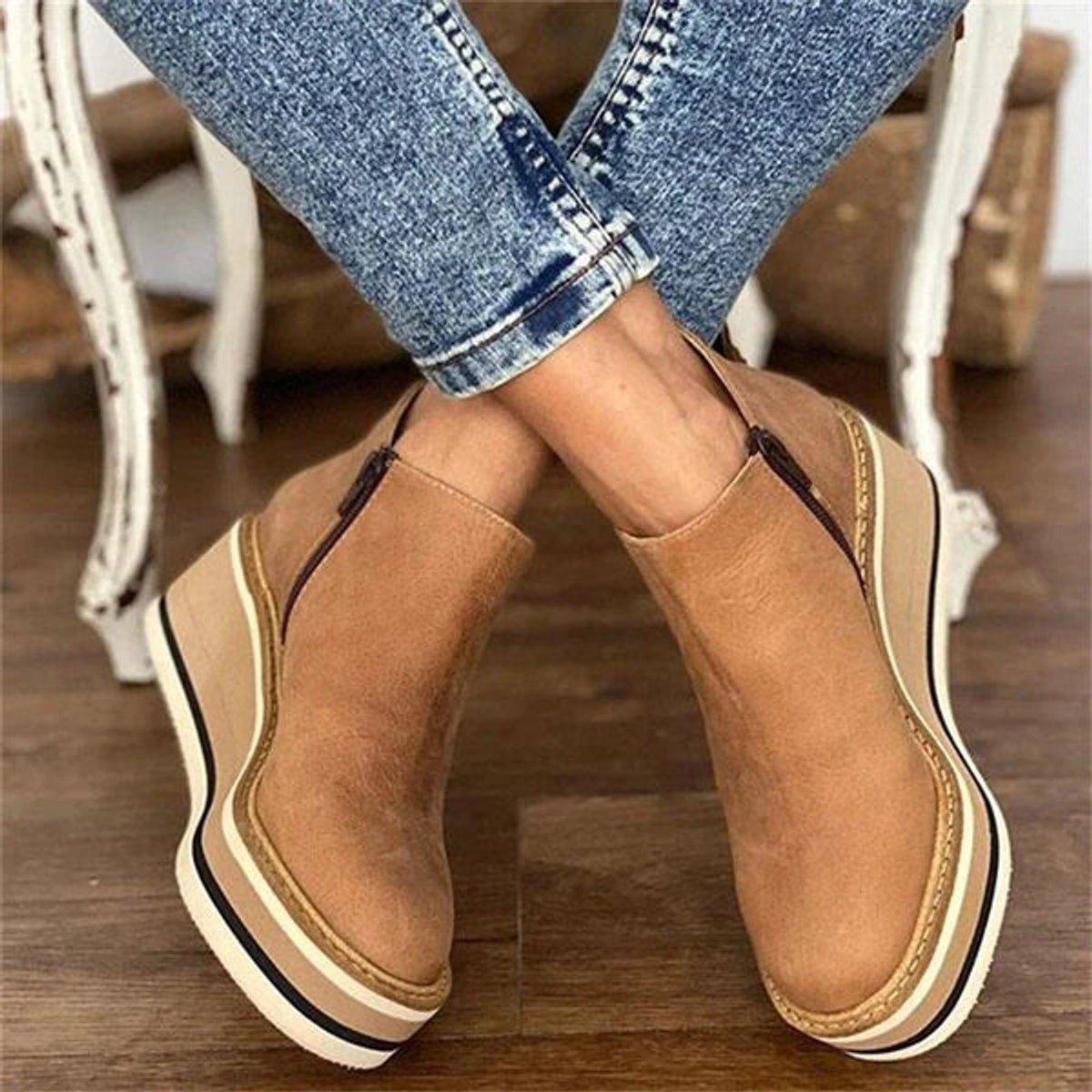 Héléna | Bottines Compensées Bout Arrondi