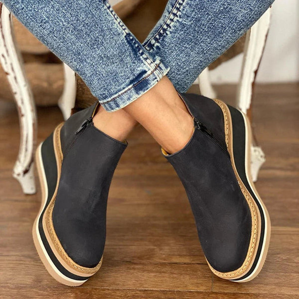 Héléna | Bottines Compensées Bout Arrondi